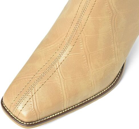 Womens Chunky Heel Ankle Boots for Women Retro Square Toe Side Zipper Booties Comfortable Short Winter Boot in Saudi Arabia