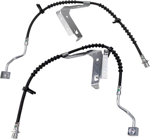 TRQ Front Brake Hose Set Compatible with 2017-2021 Ford F-250 Super Duty F-350 Super Duty F-450 Super Duty F-550 Super Duty in Saudi Arabia