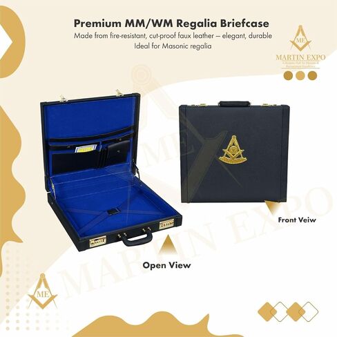 Masonic Past Master MM/WM And Provincial Full Dress Apron Cases briefcase, Size (17.5" 15.5" 3") Inches in Kuwait