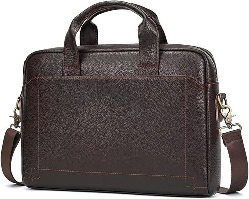 Leather Laptop Bag for Men Briefcase Fits 15.6 Inch Notebook Portable Shoulder Messenger Crossbody Bag for Travel Office in Kuwait