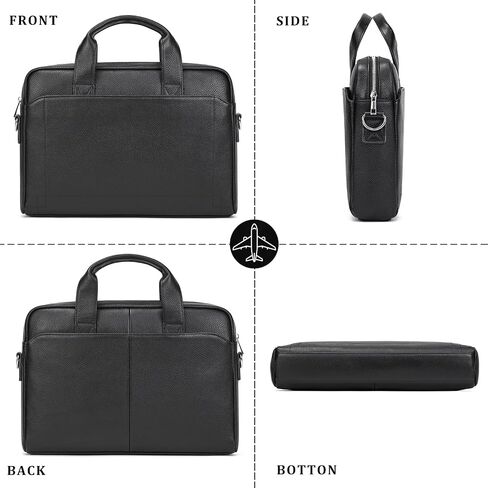 Leather Laptop Bag for Men Briefcase Fits 15.6 Inch Notebook Portable Shoulder Messenger Crossbody Bag for Travel Office in Kuwait