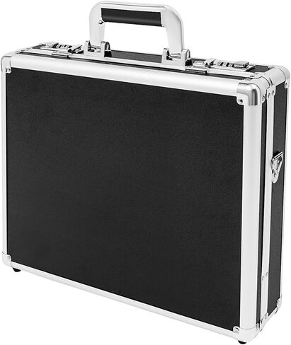 Locking Briefcase, 15.6" Laptop Aluminum Briefcase with Combination Lock, Attache Case for Business Travel (Black) in Saudi Arabia