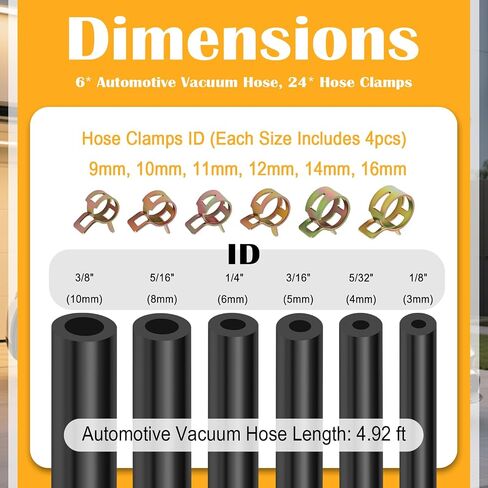6PCS 5Ft Silicone Vacuum Hose Automotive,Vacuums Hose Kit Includes ID 1/8",3/8",5/32",3/16",5/16",1/4",Professional Vacuum Lines Automotive Kit for Transporting Water/Air (Blue) in Saudi Arabia