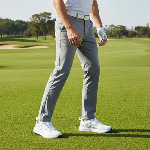Mens Golf Shoes Spiked Non Slip Waterproof Golf Sneakers with Leather Upper in Kuwait