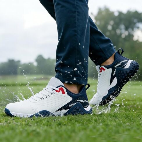 Men's Waterproof Spikeless Golf Shoes with Arch Support Insoles - Comfortable Lightweight Design, Available in Wide & Extra Wide Sizes in Saudi Arabia