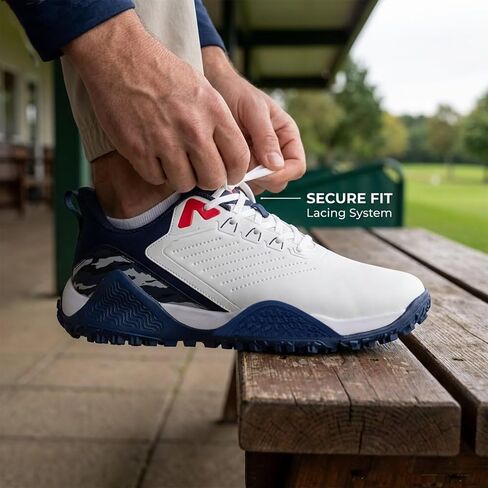 Men's Waterproof Spikeless Golf Shoes with Arch Support Insoles - Comfortable Lightweight Design, Available in Wide & Extra Wide Sizes in Saudi Arabia