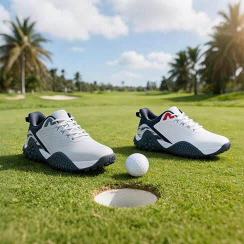 Men's Waterproof Spikeless Golf Shoes with Arch Support Insoles - Comfortable Lightweight Design, Available in Wide & Extra Wide Sizes in Saudi Arabia