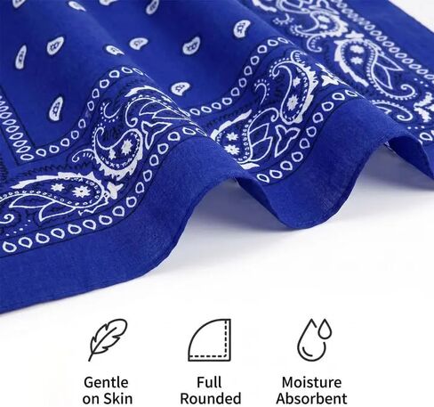 33 Pcs Red White and Blue Bandana Bulk 22 Inch Paisley Unisex Bandanas Head Scarf for Women Men Cowboy in Saudi Arabia