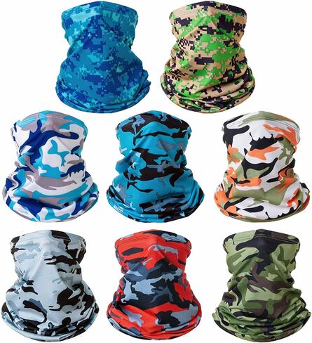 Summer Camo Neck Gaiter Cooling Face Mask Sun Hood Breathable Bandanas For Men Women Outdoor Sports in Saudi Arabia