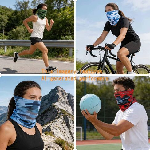 Summer Camo Neck Gaiter Cooling Face Mask Sun Hood Breathable Bandanas For Men Women Outdoor Sports in Saudi Arabia