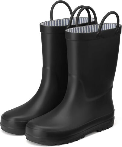 HISEA Light Up Rubber Rain Boots for Toddlers and Kids Boys Girls Lightwight Waterproof in Kuwait