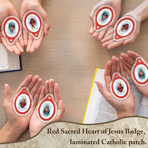 9 Pcs Sacred Heart of Jesus Badge Catholic Keychain Badge Pendant for Religious Gifts in Kuwait