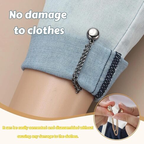 GAUEIOUR 3PCS Magnetic Clothing Clips, Multi-Function Magnetic Pinless Clothing Clips, Hem Shawl T-Shirt Hem Shirt Sleeve Magnetics Seam Free Fastening Decoration Buckle (Silver/Gold/Black) in Kuwait