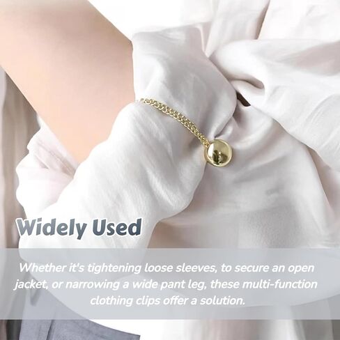 GAUEIOUR 3PCS Magnetic Clothing Clips, Multi-Function Magnetic Pinless Clothing Clips, Hem Shawl T-Shirt Hem Shirt Sleeve Magnetics Seam Free Fastening Decoration Buckle (Silver/Gold/Black) in Kuwait