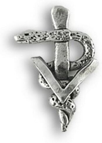 Pewter Veterinary Caduceus Lapel Pin - Veterinary Caduceus Pin for Women and Men - Handcrafted in the USA in Kuwait