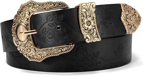 Vintage Ladies Western Belt for Women, Adjustable Cowboy Cowgirl Belts for Jeans Dresses Pants in Kuwait