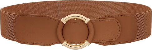 JASGOOD Women Wide Waist Belt Stretchy Elastic Vintage Belts for Dress Ladies Belt with Circle Buckle 2.95" Width in Kuwait