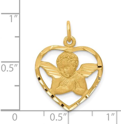 Roy Rose Jewelry 14K Yellow Gold Angel in Heart Charm in Kuwait