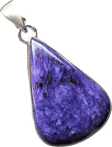 Natural Siberian Charoite 925 Solid Sterling Silver Pendant 35mm in Kuwait