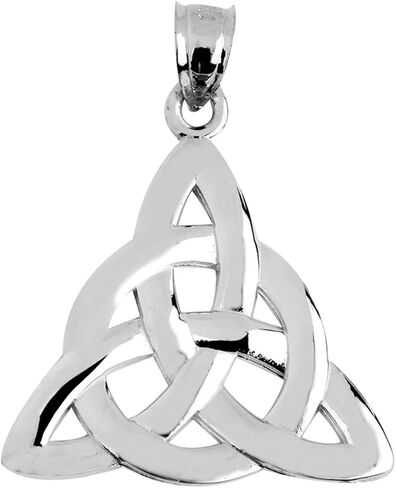 10k White Gold Traditional Celtic Trinity Knot Charm Pendant in Kuwait