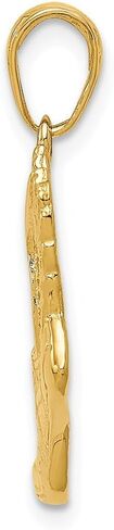 Solid 14K Yellow Gold Polished Running Shoe Pendant (0.59 x 0.98 Inches) in Kuwait