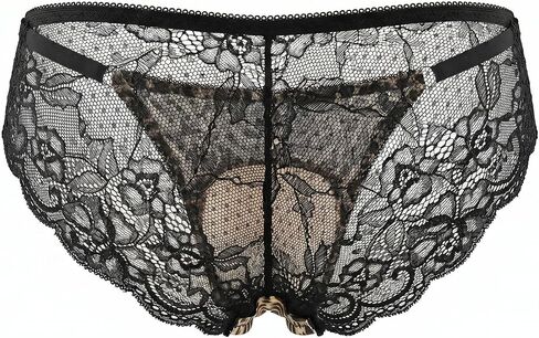 Floral Lace Tucking Gaff G-String For Mens, Ice Silk Leopard Print With O-Ring & Elastic Straps in Kuwait
