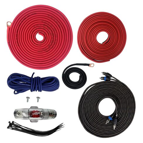 Sky High Car Audio 8 Ga CCA Amp Kit - 2 Ch Twisted RCA Red Black Complete - Surface Mount in Saudi Arabia