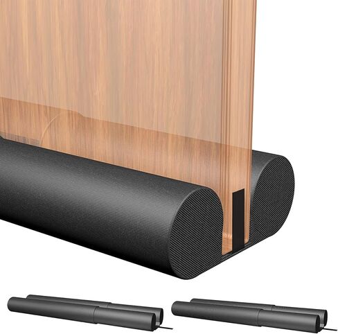 2 Pack Large Door Draft Stopper for Bottom of Doors 36 Inch Door Sweep Weather Stripping Noise Blocker Under Door Draft Noise Black Stoppers Adjustable Twin Door Sweep Draft (2 Pack) in Saudi Arabia