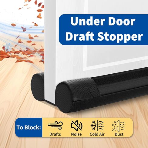 Under Door Draft Blocker, Adjustable Door Draft Stopper for Bottom of Doors, Double-Sided Block Fits 29" to 36" Doors, Block Cold Air, Noise and Dust, Easy to Install, Ideal for Home and Apartment in Saudi Arabia