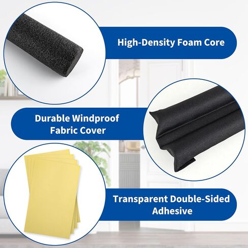 Under Door Draft Blocker, Adjustable Door Draft Stopper for Bottom of Doors, Double-Sided Block Fits 29" to 36" Doors, Block Cold Air, Noise and Dust, Easy to Install, Ideal for Home and Apartment in Saudi Arabia