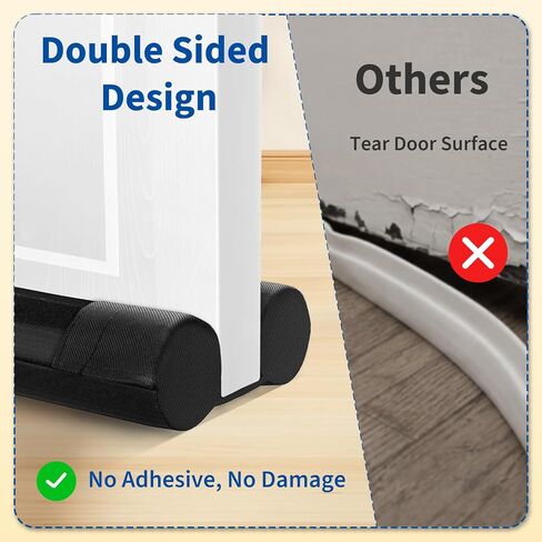 Under Door Draft Blocker, Adjustable Door Draft Stopper for Bottom of Doors, Double-Sided Block Fits 29" to 36" Doors, Block Cold Air, Noise and Dust, Easy to Install, Ideal for Home and Apartment in Saudi Arabia