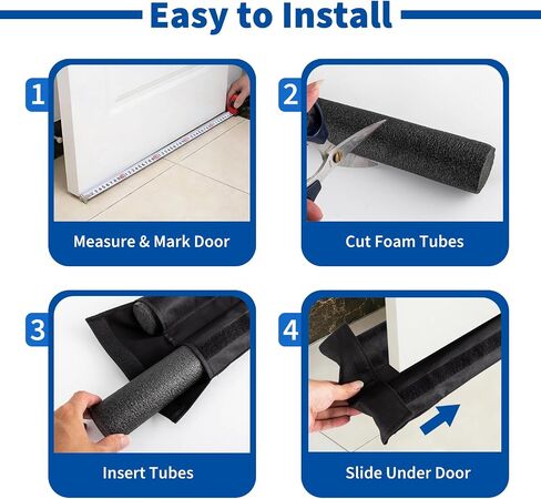 Under Door Draft Blocker, Adjustable Door Draft Stopper for Bottom of Doors, Double-Sided Block Fits 29" to 36" Doors, Block Cold Air, Noise and Dust, Easy to Install, Ideal for Home and Apartment in Saudi Arabia