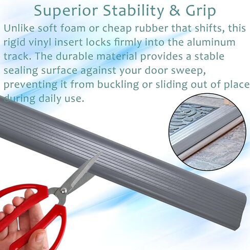  13524 Gray Vinyl Door Threshold Replacement Insert, 1-1/4 in. x 3/4 in. x 36 in. Replacement for Adjustable Aluminum Door Seals in Saudi Arabia