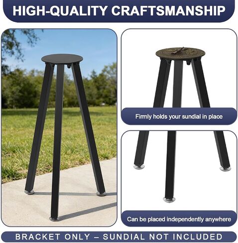 Ecliptica Heavy Duty Metal Foundry Outdoor Sundial Stand Plinth Pedestal - 22" Sundial Stand for Garden Offers, Boasts Stability (Sundial NOT Included) in Saudi Arabia
