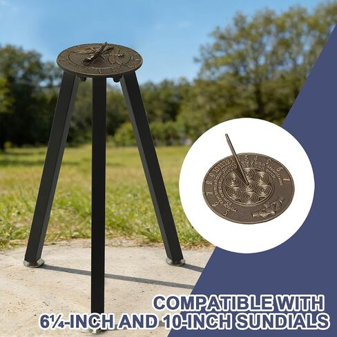 Ecliptica Heavy Duty Metal Foundry Outdoor Sundial Stand Plinth Pedestal - 22" Sundial Stand for Garden Offers, Boasts Stability (Sundial NOT Included) in Saudi Arabia