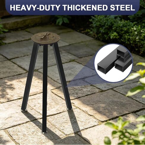 Ecliptica Heavy Duty Metal Foundry Outdoor Sundial Stand Plinth Pedestal - 22" Sundial Stand for Garden Offers, Boasts Stability (Sundial NOT Included) in Saudi Arabia