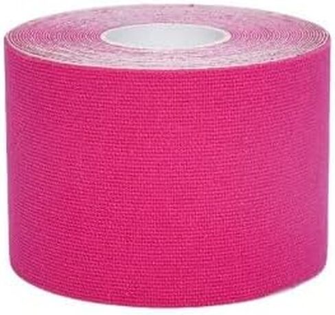 2 Rolls, 5 m x 5 cm Tape Muscle Support Tape Muscle Support Elastic Strapping Band Sports Band,Pink+Black (red+Black) in Kuwait