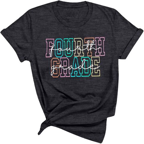 Teacher Shirt Women First Day of School T-Shirt Back to School Tshirt Kindergarten Crew Shirt Teacher Gift Tops in Saudi Arabia