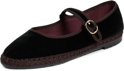 Flabelus Women's Velvet Mary Jane Flats in Saudi Arabia