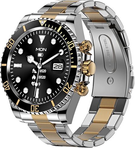 Smart Watch for Android Phones Answer Make Calls SMS Reminder Smartwatch Compatible iPhone Bluetooth Stainless Steel Fitness Watch Men Smart Watches for Men Reloj Inteligente in Kuwait