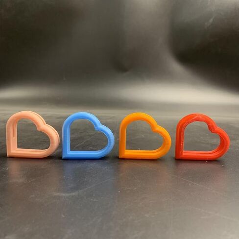 3D Printed Heart Interlocking Ring Photo Stand, Picture Holder for Home Bedroom Decor, Mixed Colors, 2 Pieces in Kuwait