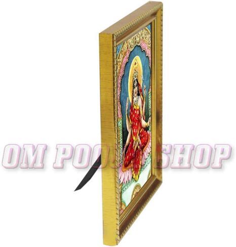 Bhuvaneshwari MATA Photo in Wooden Frame for Das Mahavidya Worship (Golden) in Saudi Arabia