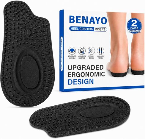 2 Pairs Heel Cushion Inserts for Women & Men, Heel Cups for Heel Pain Relief, Soft Gel Heel Pads for Shoes, Shock Absorbing Heel Support, Reusable Shoe Inserts for Comfort, Pressure Reduction in Saudi Arabia