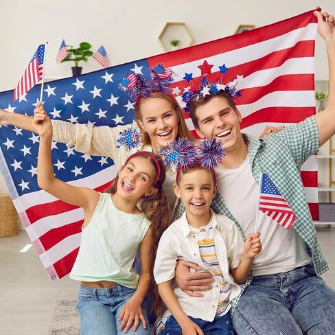 JATEBI 9 PCS Patriotic Head Boppers Headband, 4th of July Party Favors, Hair Red White Blue Accessories Headwear for Independence Day Memorial Day in Kuwait