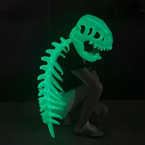 ZBH1985 Glow in The Dark Dinosaur Skeleton Hat for Adults 3D Luminous Plush Hats with Dinosaur Voice in Saudi Arabia