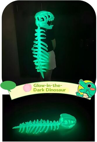 ZBH1985 Glow in The Dark Dinosaur Skeleton Hat for Adults 3D Luminous Plush Hats with Dinosaur Voice in Saudi Arabia