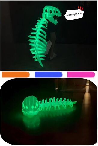 ZBH1985 Glow in The Dark Dinosaur Skeleton Hat for Adults 3D Luminous Plush Hats with Dinosaur Voice in Saudi Arabia