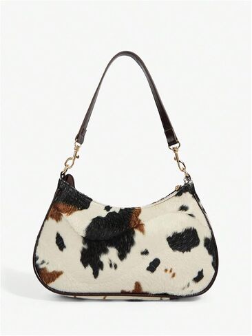 RoseSeek Women's Faux Fur Cow Print Shoulder Bag with Tassel Pendant Retro Y2k Handbags Underarm Bags in Saudi Arabia