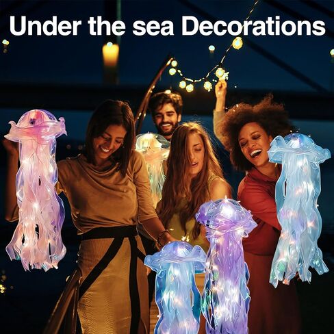 5 Pcs Jellyfish Decor Jellyfish Lanterns Lamp Hanging Jelly Fish Decoration for Mermaid Theme Party Under The Sea Party Birthday Under Sea Mermaid Wedding Decor(Blue, Purple, Pink, White, Green) in Saudi Arabia