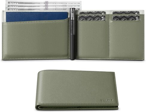 VULKIT Bilfold Passport Holder Leather RFID Blocking Passport Wallet with Hidden Pocket Slim Travel Documents Organizer for Men or Women (Passport, Card, Cash, Coin, SIM Card, Ticket) in Kuwait
